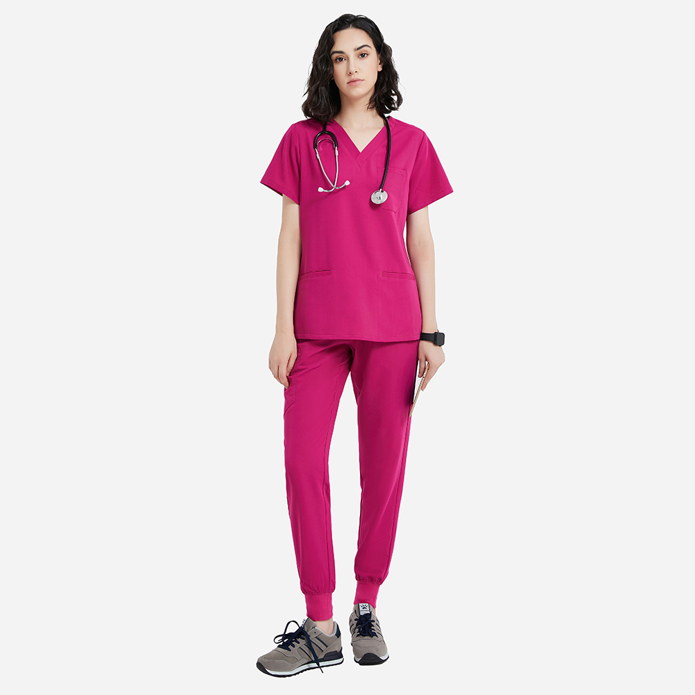 Conjunto de pijama quirúrgico clásico con cuello en V para enfermería